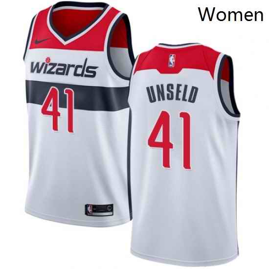 Womens Nike Washington Wizards 41 Wes Unseld Swingman White Home NBA Jersey Association Edition
